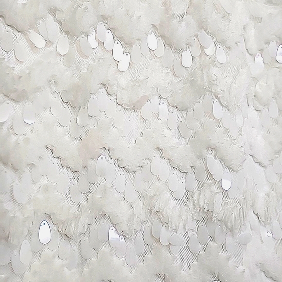 Nwot Just Me White Oval Sequined Spaghetti straps Cocktail Mini Dress - Picture 8 of 17